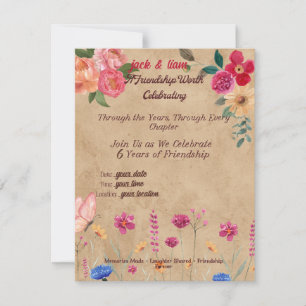 Vintage-Jubiläum einer Freundschaft RSVP Karte