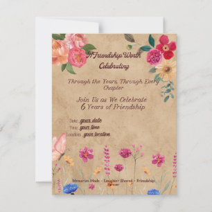 Vintage-Jubiläum einer Freundschaft RSVP Karte