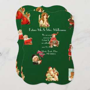 Vintage jugend, Weihnachtsmuster, viktorianisch, K Save The Date