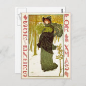 Vintage Jugendherberge mit Mistletoe Postkarte (Vorne/Hinten)