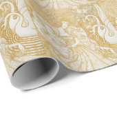 Vintage Jugendliche aus Gold Zeichnend Vintage Aes Geschenkpapier (Rolleneckpunkt)