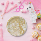 Vintage Jugendliche aus Gold Zeichnend Vintage Aes Pappteller (Party)