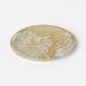 Vintage Jugendliche aus Gold Zeichnend Vintage Aes Pappteller (Schrägansicht)