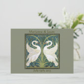 Vintage Jugendschwäne Hochzeitsreise 5 Einladung (Stehend Vorderseite)