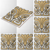 Vintage Jugendstil 1907 Blumenzarte Fliese