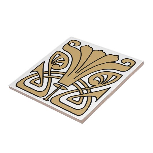 Vintage Jugendstil 1907 Blumenzarte Fliese (Seite)