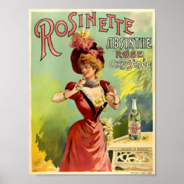 Vintage Jugendstil Absinette Rosinette Poster