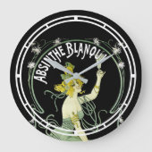 Vintage Jugendstil Absinth Blanqui von Nover Große Wanduhr (Vorderseite)