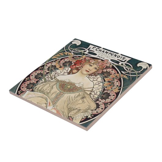 Vintage Jugendstil Alphonse Mucha Fliese (Seite)
