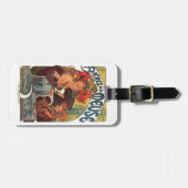 Vintage Jugendstil-Alphonse Mucha Gepäckanhänger (Vorderseite horizontal)