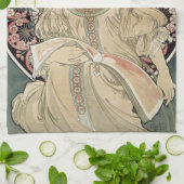 Vintage Jugendstil Alphonse Mucha Geschirrtuch (Gefaltet)