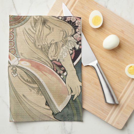 Vintage Jugendstil Alphonse Mucha Geschirrtuch (Viertel Falte)