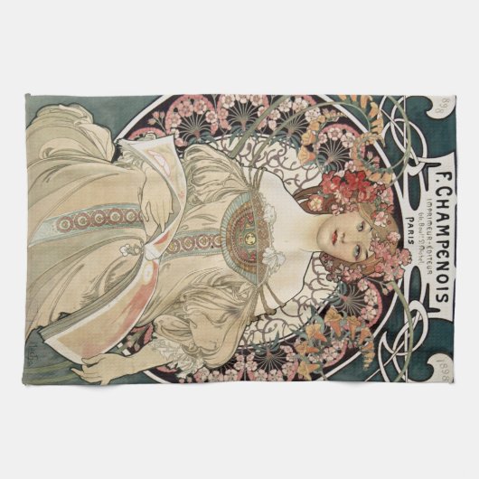 Vintage Jugendstil Alphonse Mucha Geschirrtuch (Horizontal)