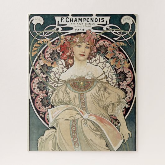 Vintage Jugendstil Alphonse Mucha Illustration Puzzle (Vertikal)