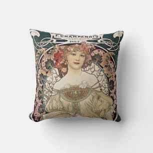 Vintage Jugendstil Alphonse Mucha Kissen