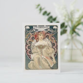 Vintage Jugendstil Alphonse Mucha Postkarte (Stehend Vorderseite)