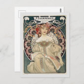 Vintage Jugendstil Alphonse Mucha Postkarte (Vorne/Hinten)