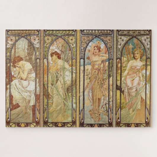 Vintage Jugendstil Alphonse Mucha Puzzle (Horizontal)
