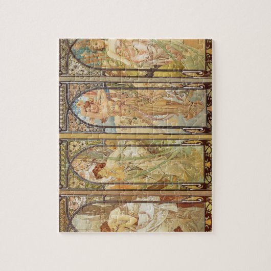 Vintage Jugendstil Alphonse Mucha Puzzle (Vertikal)