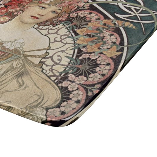 Vintage Jugendstil Alphonse Mucha Schneidebrett (Ecke)