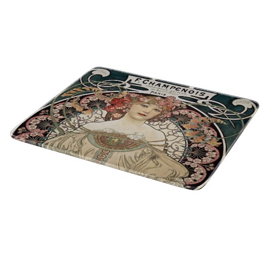 Vintage Jugendstil Alphonse Mucha Schneidebrett (Ecke)