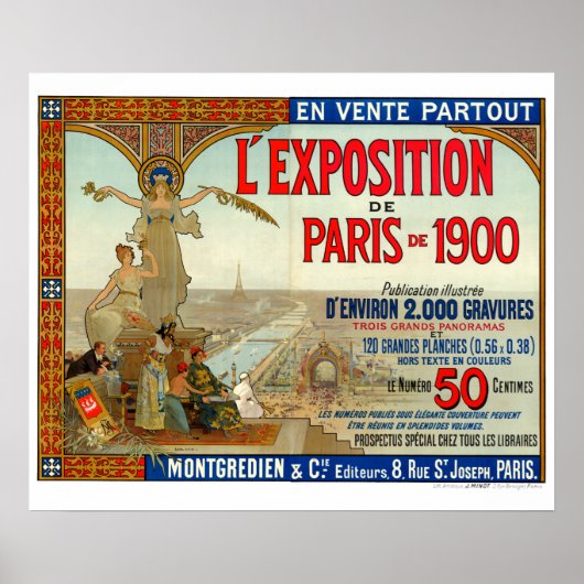 Vintage Jugendstil-Ausstellung 1900 Paris Poster (Vorne)