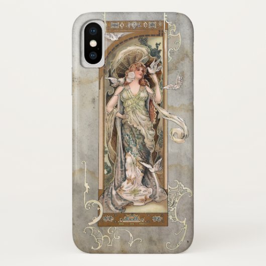 Vintage Jugendstil-Beauty Case-Mate iPhone Hülle (Rückseite)