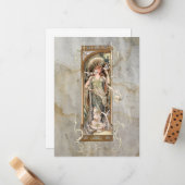 Vintage Jugendstil-Beauty Mitteilungskarte (Vorderseite/Rückseite Beispiel)