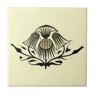 Vintage Jugendstil-Blume Fliese