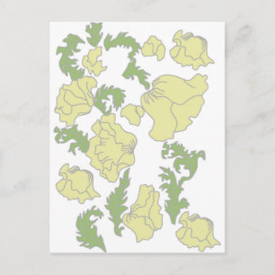 Vintage Jugendstil-Blume Postkarte