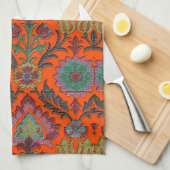 Vintage: Jugendstil Blumengarten Geschirrtuch (Viertel Falte)