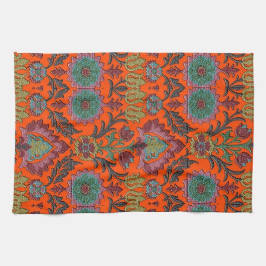 Vintage: Jugendstil Blumengarten Geschirrtuch (Horizontal)