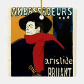 Vintage Jugendstil-Botschafter, Toulouse Lautrec Keramikornament (Rückseite)