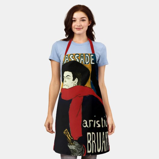 Vintage Jugendstil-Botschafter, Toulouse Lautrec Schürze (Getragen)