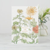 Vintage Jugendstil Chrysanthemum Dankeschön Karte (Stehend Vorderseite)