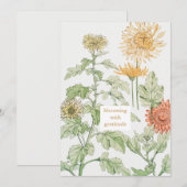 Vintage Jugendstil Chrysanthemum Dankeschön Karte (Vorne/Hinten)