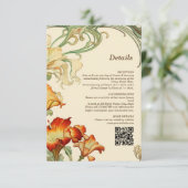 Vintage Jugendstil-Details QR-Code RSVP Karte (Stehend Vorderseite)