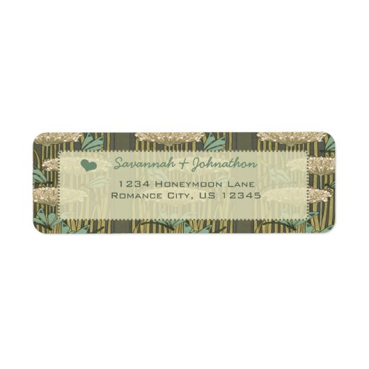 Vintage Jugendstil-Dragonfly-Rücksendeadresse (Vorne)