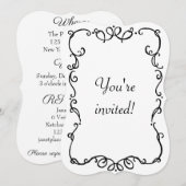 Vintage Jugendstil-Einladung Einladung (Vorne/Hinten)