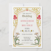 Vintage Jugendstil-Einladung Einladung (Rückseite)