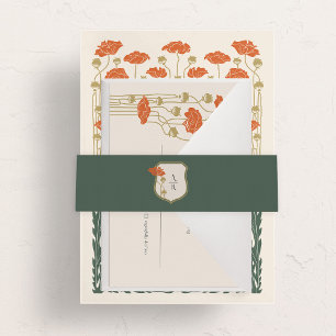 Vintage Jugendstil Einladungsbanderole