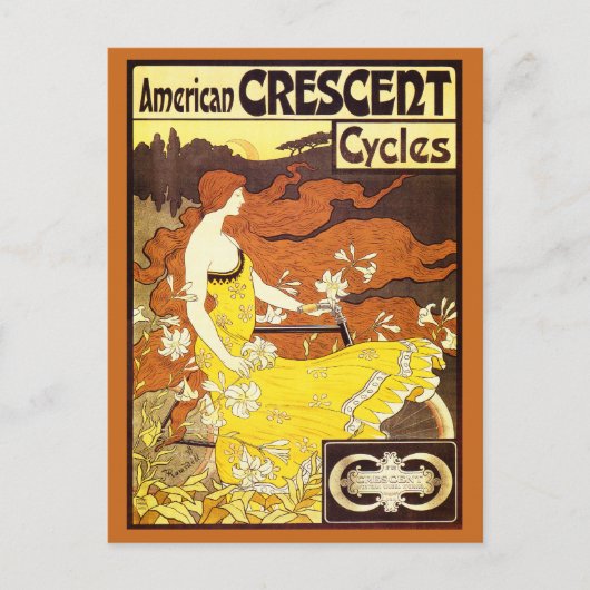 Vintage Jugendstil-Fahrradwerbung Postkarte (Vorderseite)