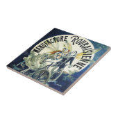 Vintage Jugendstil-Fairies, Fahrrad Pierrot Moon Fliese (Seite)