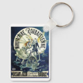 Vintage Jugendstil-Fairies, Fahrrad Pierrot Moon Schlüsselanhänger (Rückseite)