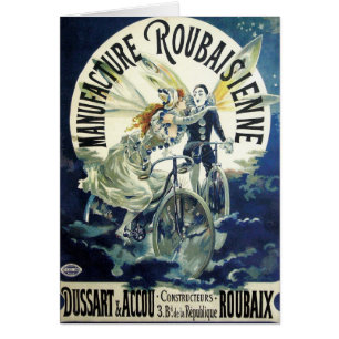 Vintage Jugendstil-Fairies, Pierrot Bicycle Moon