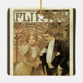 Vintage Jugendstil-Flirt-Kekse, Alphonse Mucha Keramikornament (Rückseite)