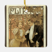 Vintage Jugendstil-Flirt-Kekse, Alphonse Mucha Keramikornament (Vorderseite)