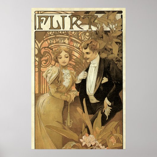 Vintage Jugendstil-Flirt-Kekse, Alphonse Mucha Poster (Vorne)
