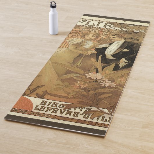 Vintage Jugendstil-Flirt-Kekse, Alphonse Mucha Yogamatte (Beispiel)