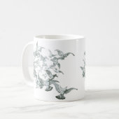 Vintage Jugendstil-Flock mit Vollmond Kaffeetasse (Vorderseite Links)
